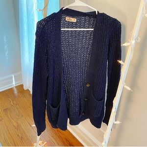 Navy blue knitted cardigan